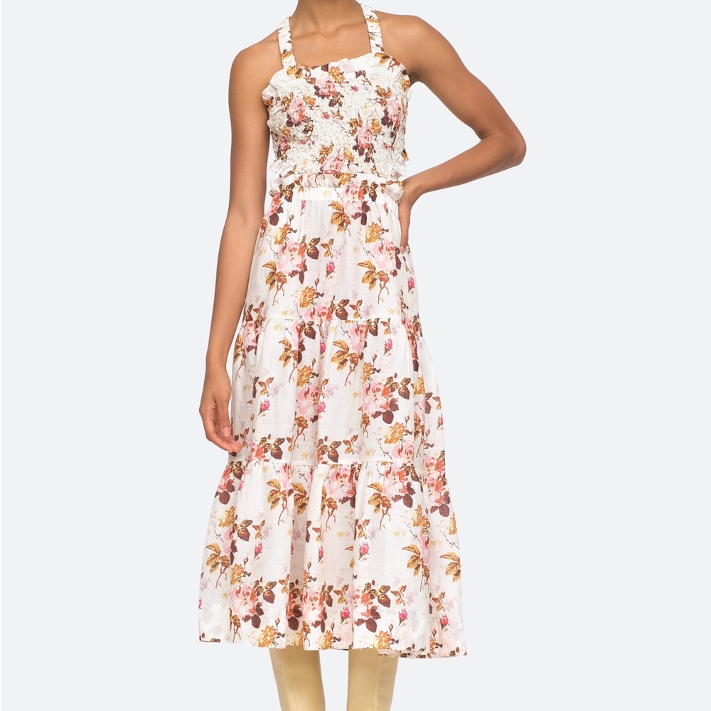 SEA NY Esme Smocked Apron Dress medium NWT